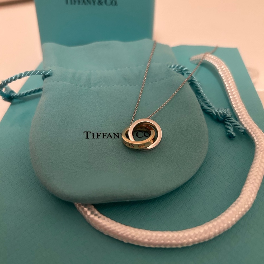 AUTHENTIC Tiffany & Co. 1837 Interlocking circle pendants.